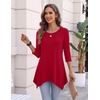 Zeagoo Womens Tops 3/4 Sleeve loose fit dressy Tunics Plus Size Boho Shirts(Tr)