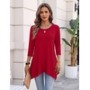 Zeagoo Womens Tops 3/4 Sleeve loose fit dressy Tunics Plus Size Boho Shirts(Tr)