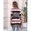 Zeagoo Womens Tops 3/4 Sleeve loose fit dressy Tunics Plus Size Boho Shirts(Tz245)