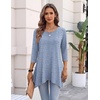 Zeagoo Womens Tops 3/4 Sleeve loose fit dressy Tunics Plus Size Boho Shirts(Tz273)