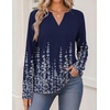 Zeagoo Womens Tops Long Sleeve V Neck Tee Shirts Cute Dressy Casual(Blue Flowers Sf388)