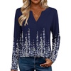Zeagoo Womens Tops Long Sleeve V Neck Tee Shirts Cute Dressy Casual(Blue Flowers Sf388)