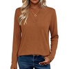 Zeagoo Womens Tops Long Sleeve V Neck Tee Shirts Cute Dressy Casual(B-maple)