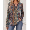Zeagoo Womens Tops Long Sleeve V Neck Tee Shirts Cute Dressy Casual(Bohemian Mz721)