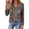 Zeagoo Womens Tops Long Sleeve V Neck Tee Shirts Cute Dressy Casual(Bohemian Mz721)
