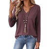 Zeagoo Womens Tops Long Sleeve V Neck Tee Shirts Cute Dressy Casual(B-red)
