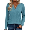 Zeagoo Womens Tops Long Sleeve V Neck Tee Shirts Cute Dressy Casual(B-turquoise)
