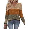 Zeagoo Womens Tops Long Sleeve V Neck Tee Shirts Cute Dressy Casual(Khaki Jh398)