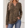 Zeagoo Womens Tops Long Sleeve V Neck Tee Shirts Cute Dressy Casual(Leopard Print An136)