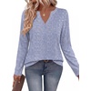 Zeagoo Womens Tops Long Sleeve V Neck Tee Shirts Cute Dressy Casual(Light Blue Striped Tz273)