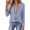Zeagoo Womens Tops Long Sleeve V Neck Tee Shirts Cute Dressy Casual(Light Blue Striped Tz273)
