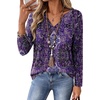 Zeagoo Womens Tops Long Sleeve V Neck Tee Shirts Cute Dressy Casual(Purple Boho Mz907)
