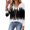 Zeagoo Womens Tops Long Sleeve V Neck Tee Shirts Cute Dressy Casual(White Black Jb204)