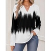 Zeagoo Womens Tops Long Sleeve V Neck Tee Shirts Cute Dressy Casual(White Black Jb204)