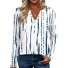 Zeagoo Womens Tops Long Sleeve V Neck Tee Shirts Cute Dressy Casual(White Blue Zr229)