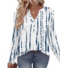 Zeagoo Womens Tops Long Sleeve V Neck Tee Shirts Cute Dressy Casual(White Blue Zr229)