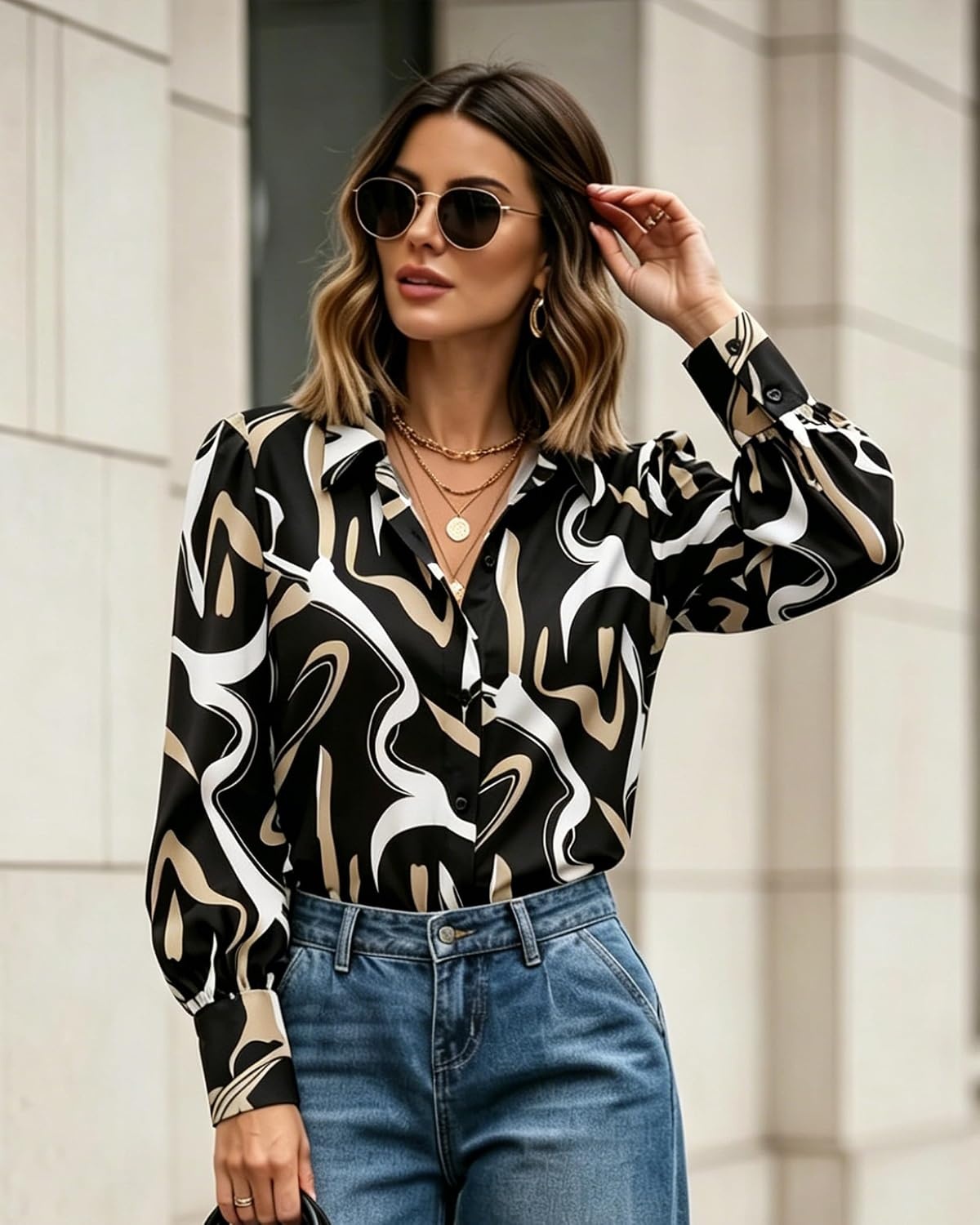 image:imageZeagoo Women Button Down Shirts Casual Long Sleeve Tops Work BlousesCx312