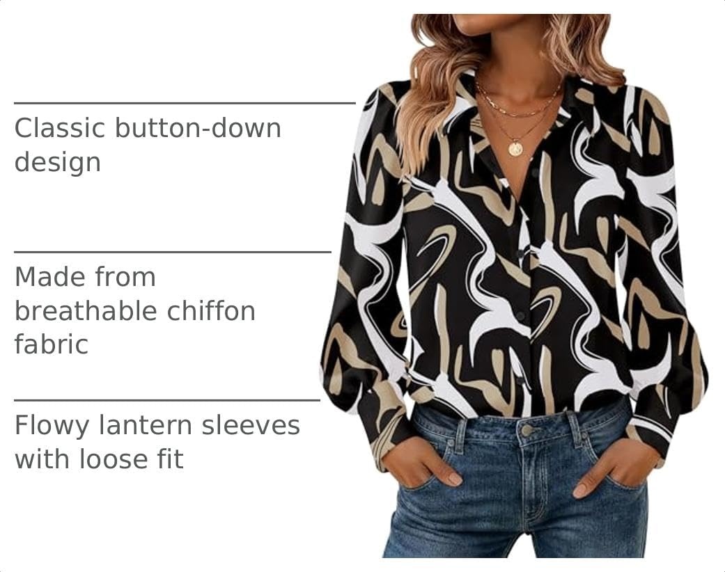 image:imageZeagoo Women Button Down Shirts Casual Long Sleeve Tops Work BlousesCx312