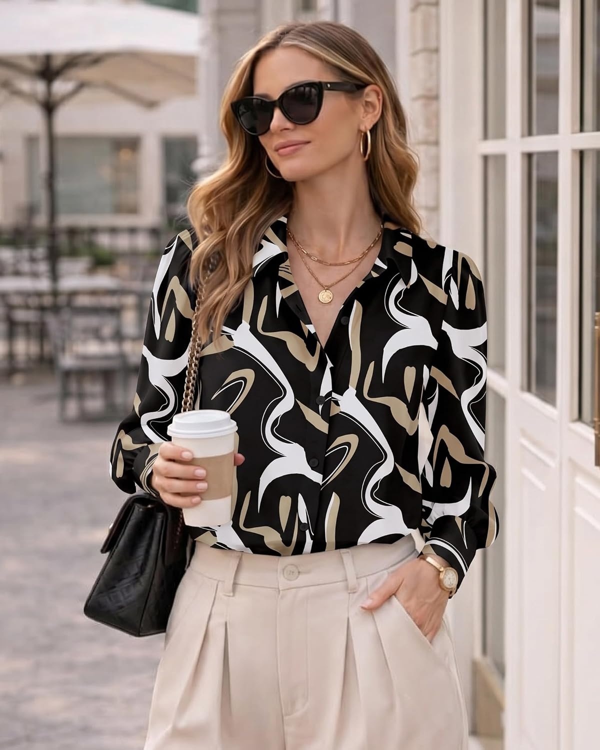 image:imageZeagoo Women Button Down Shirts Casual Long Sleeve Tops Work BlousesCx312