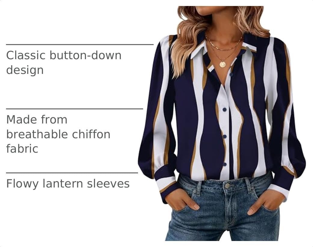 image:imageZeagoo Women Button Down Shirts Casual Long Sleeve Tops Work BlousesCx327graphics