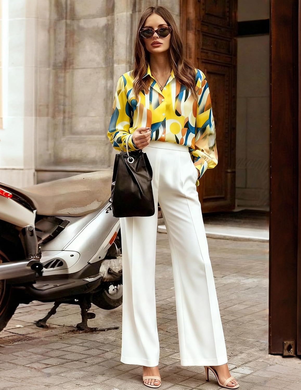 image:imageZeagoo Women Button Down Shirts Casual Long Sleeve Tops Work BlousesJh579multicolored