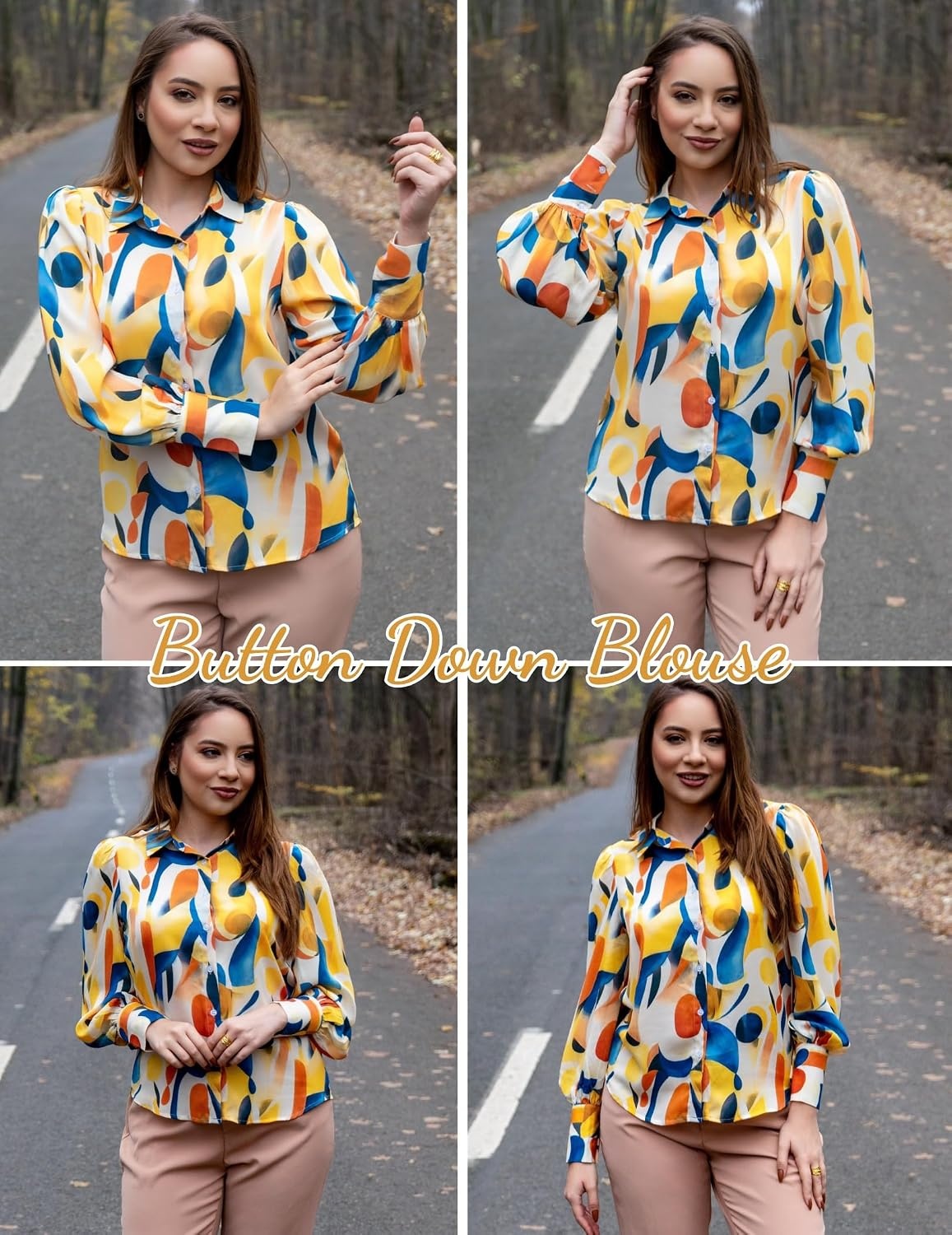 image:imageZeagoo Women Button Down Shirts Casual Long Sleeve Tops Work BlousesJh579multicolored