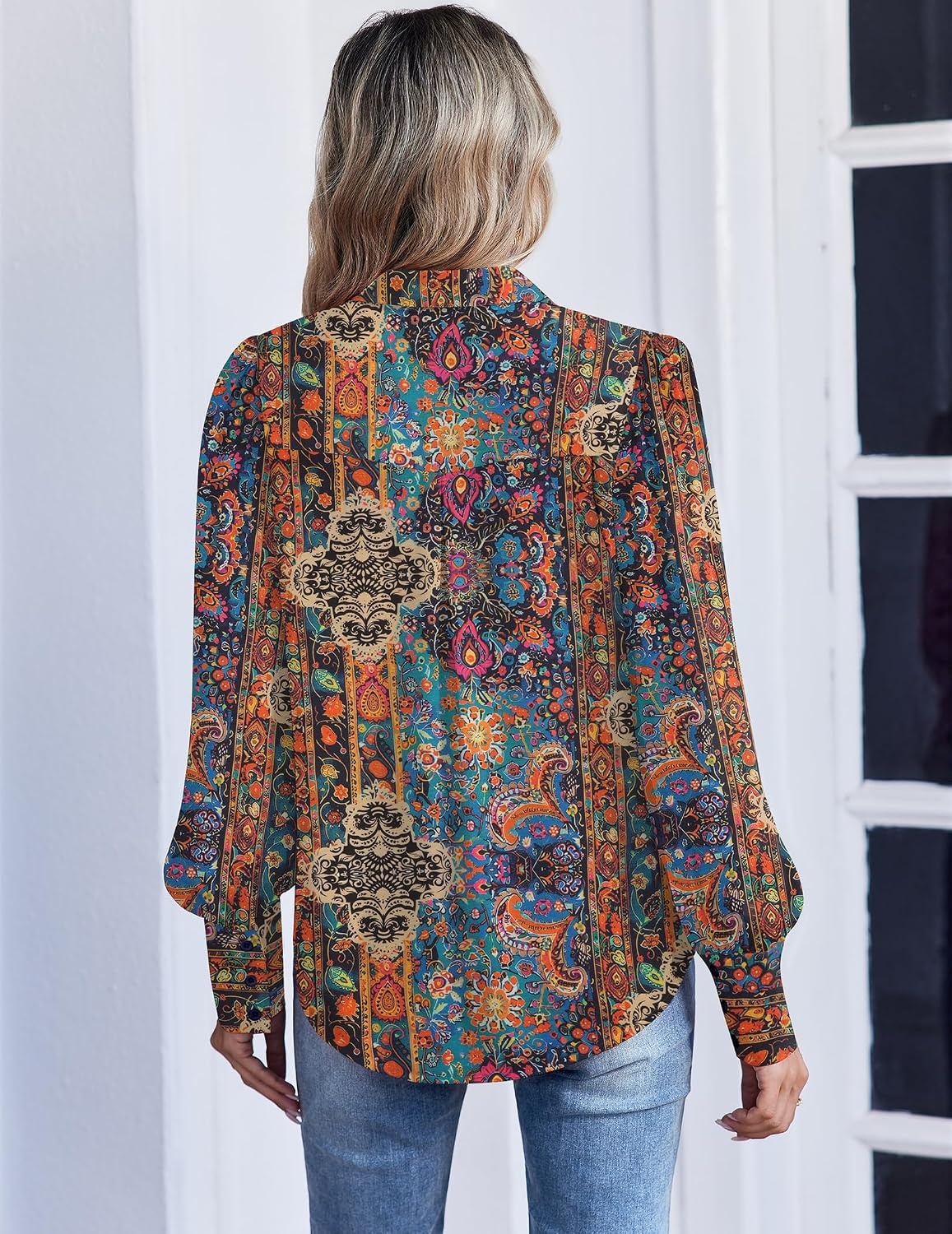 image:imageZeagoo Women Button Down Shirts Casual Long Sleeve Tops Work BlousesMz721multicolored