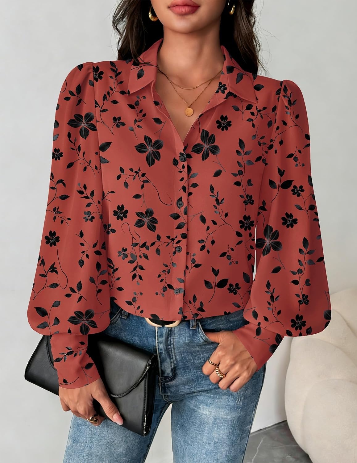 image:imageZeagoo Women Button Down Shirts Casual Long Sleeve Tops Work BlousesSf290pattern