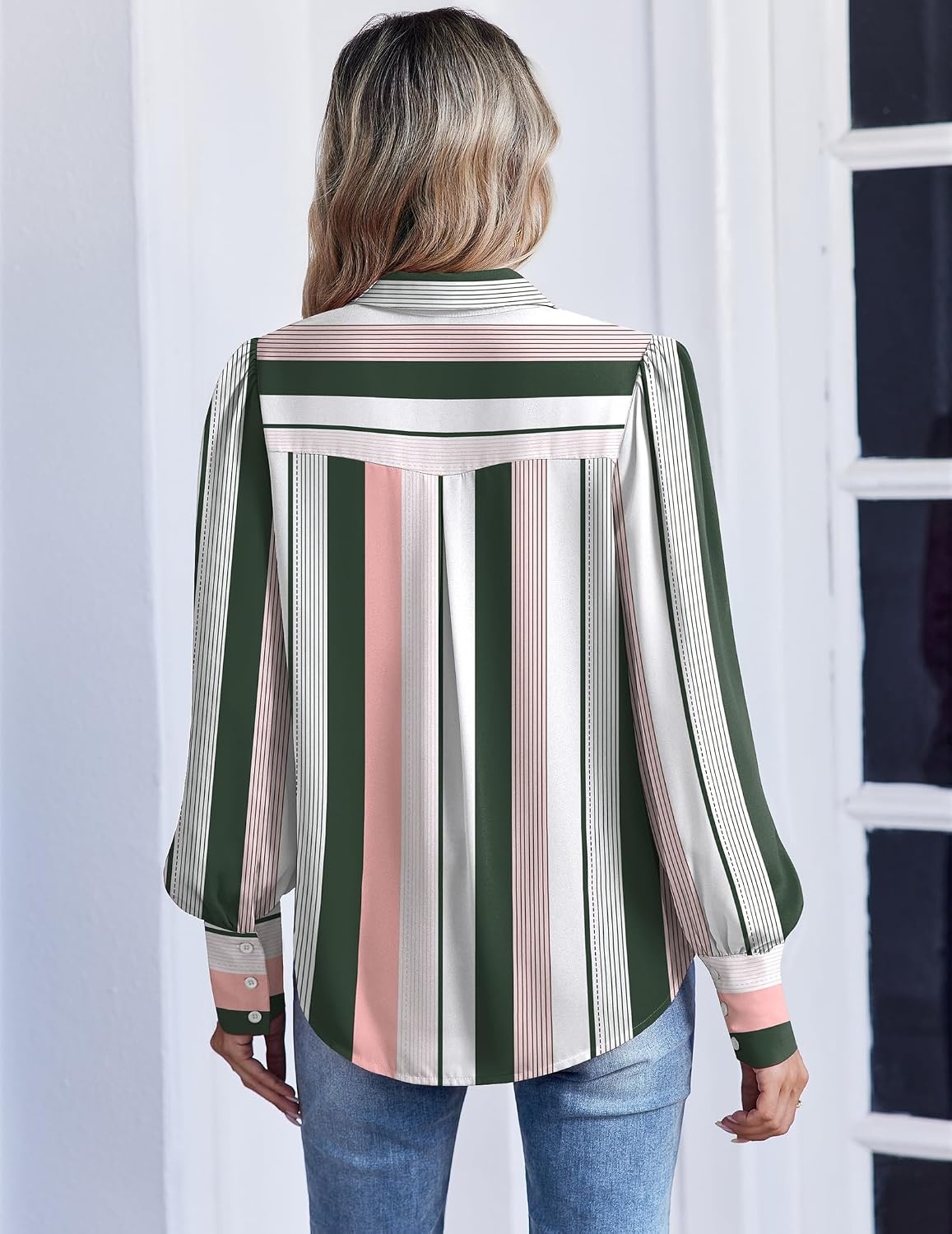 image:imageZeagoo Women Button Down Shirts Casual Long Sleeve Tops Work BlousesTz264stripe