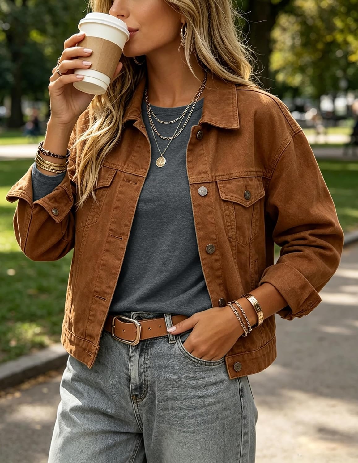 image:imageZeagoo Womens Casual Shirts Long Sleeve Tops Crewneck Tshirts Fall ClothesDark Grey