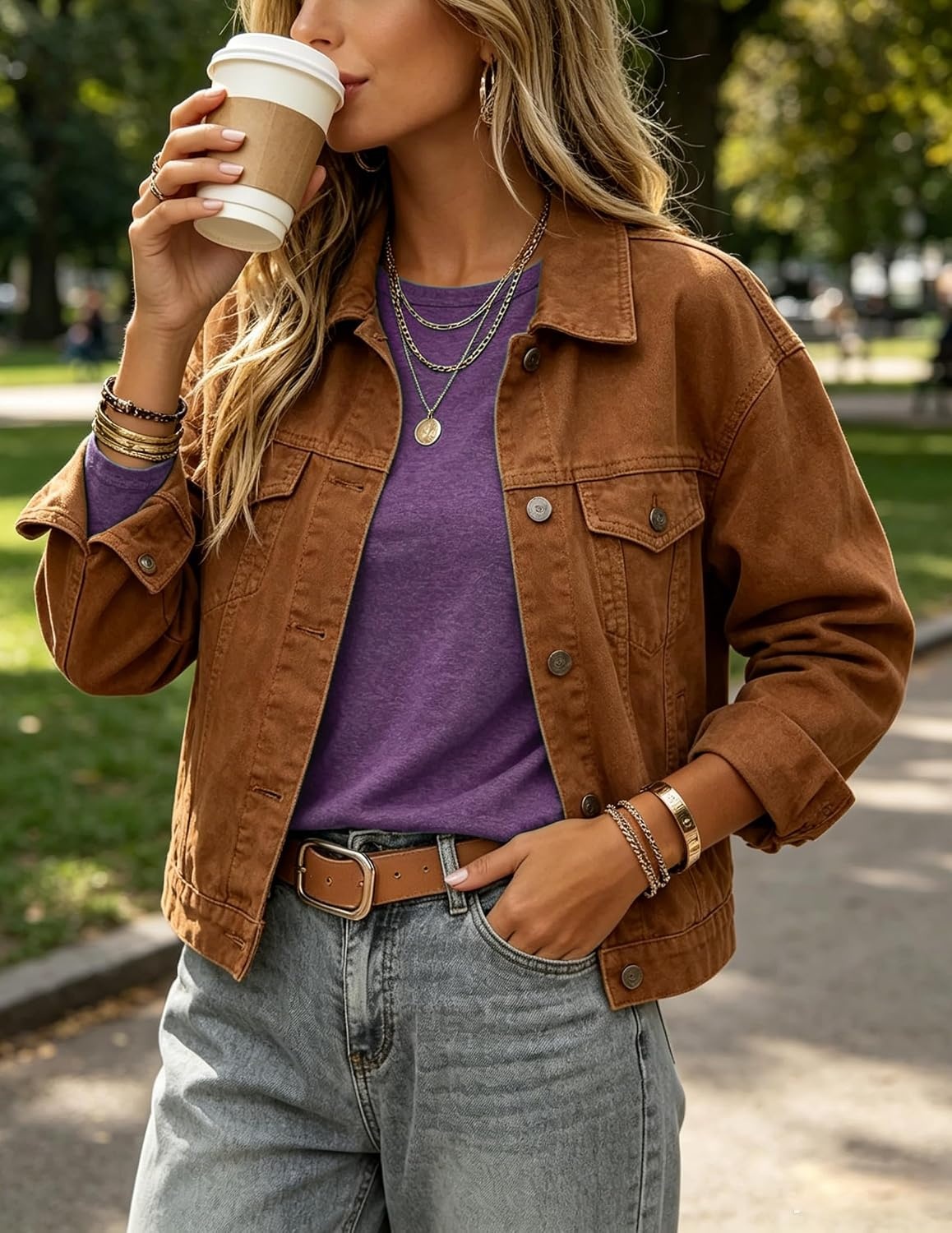 image:imageZeagoo Womens Casual Shirts Long Sleeve Tops Crewneck Tshirts Fall ClothesPlum