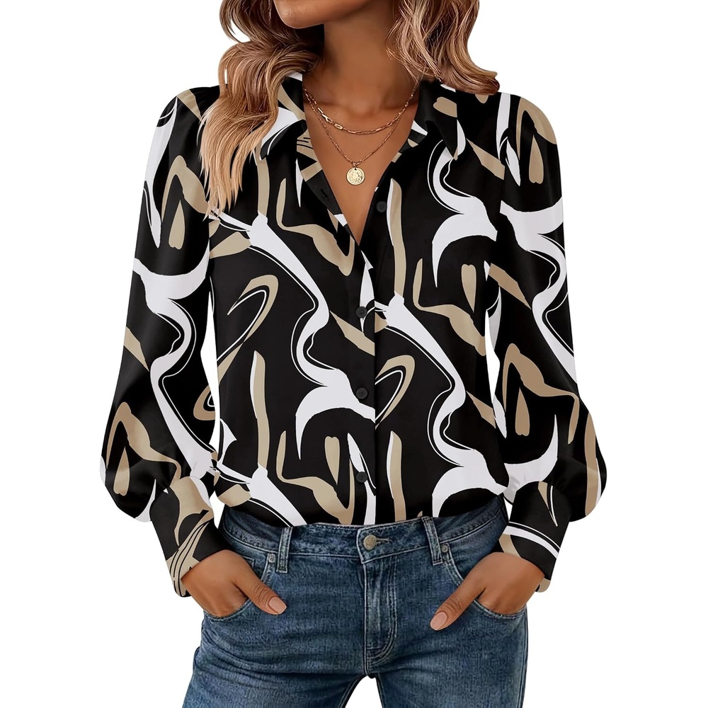image:imageZeagoo Women Button Down Shirts Casual Long Sleeve Tops Work BlousesCx312