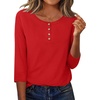 Zeagoo 3/4 Length Sleeve Women Tops Dressy Casual Blouses Work Clothes(Holiday Red)