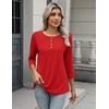 Zeagoo 3/4 Length Sleeve Women Tops Dressy Casual Blouses Work Clothes(Holiday Red)