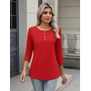 Zeagoo 3/4 Length Sleeve Women Tops Dressy Casual Blouses Work Clothes(Holiday Red)