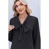 Zeagoo Blouses for Women Bow Tie Neck Chiffon Long Sleeve Shirt Work Tops(A-jh150)
