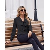 Zeagoo Blouses for Women Bow Tie Neck Chiffon Long Sleeve Shirt Work Tops(A-jh150)