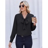 Zeagoo Blouses for Women Bow Tie Neck Chiffon Long Sleeve Shirt Work Tops(A-jh150)