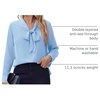 Zeagoo Blouses for Women Bow Tie Neck Chiffon Long Sleeve Shirt Work Tops(A-light Blue)