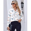 Zeagoo Blouses for Women Bow Tie Neck Chiffon Long Sleeve Shirt Work Tops(Bf290)
