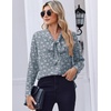 Zeagoo Blouses for Women Bow Tie Neck Chiffon Long Sleeve Shirt Work Tops(Cx285)
