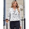 Zeagoo Blouses for Women Bow Tie Neck Chiffon Long Sleeve Shirt Work Tops(Jh599)