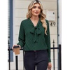 Zeagoo Blouses for Women Bow Tie Neck Chiffon Long Sleeve Shirt Work Tops(Jh651)