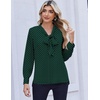Zeagoo Blouses for Women Bow Tie Neck Chiffon Long Sleeve Shirt Work Tops(Jh651)
