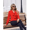 Zeagoo Blouses for Women Bow Tie Neck Chiffon Long Sleeve Shirt Work Tops(Jh652)
