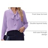 Zeagoo Blouses for Women Bow Tie Neck Chiffon Long Sleeve Shirt Work Tops(Lilac)