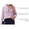 Zeagoo Blouses for Women Bow Tie Neck Chiffon Long Sleeve Shirt Work Tops(Pink)