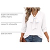 Zeagoo Blouses for Women Bow Tie Neck Chiffon Long Sleeve Shirt Work Tops(White)