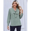 Zeagoo Blouses for Women Bow Tie Neck Chiffon Long Sleeve Shirt Work Tops(Xh521)