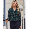 Zeagoo Blouses for Women Bow Tie Neck Chiffon Long Sleeve Shirt Work Tops(Xh522)